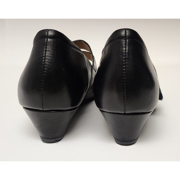 Ziera Vail Mary Jan Black Leather Heel Shoes size 39/US 9M - Picture 8 of 12